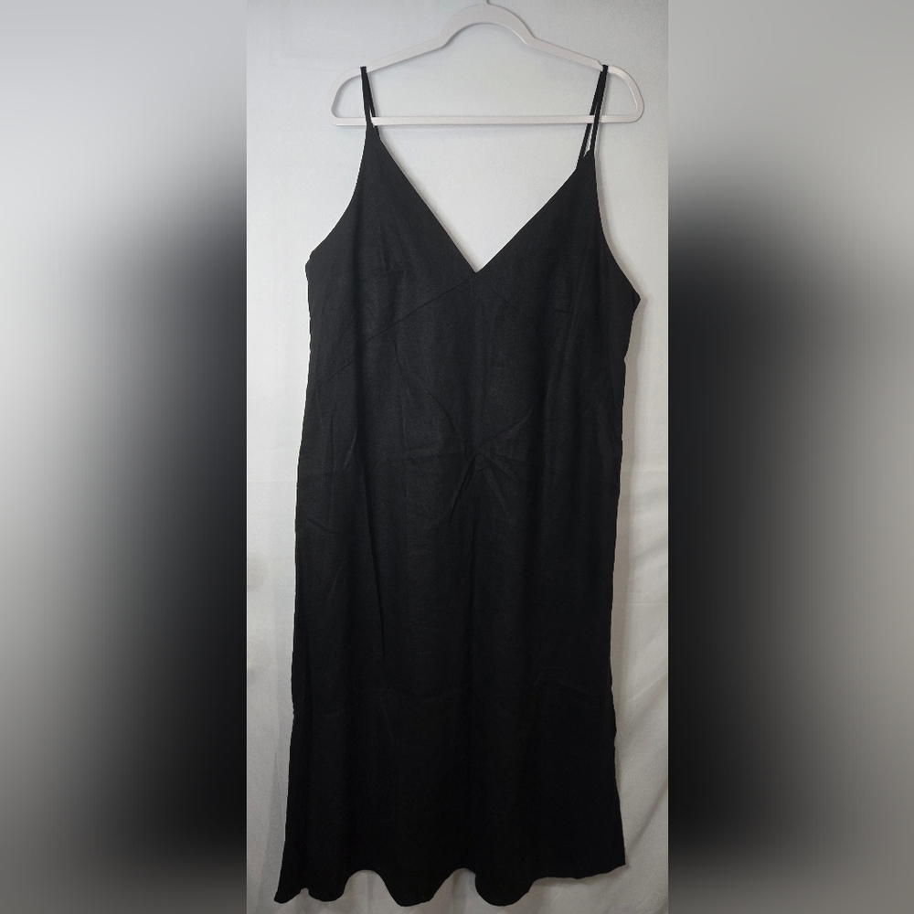 NWT Gap Black Slip Dress Size 16 Tie Straps